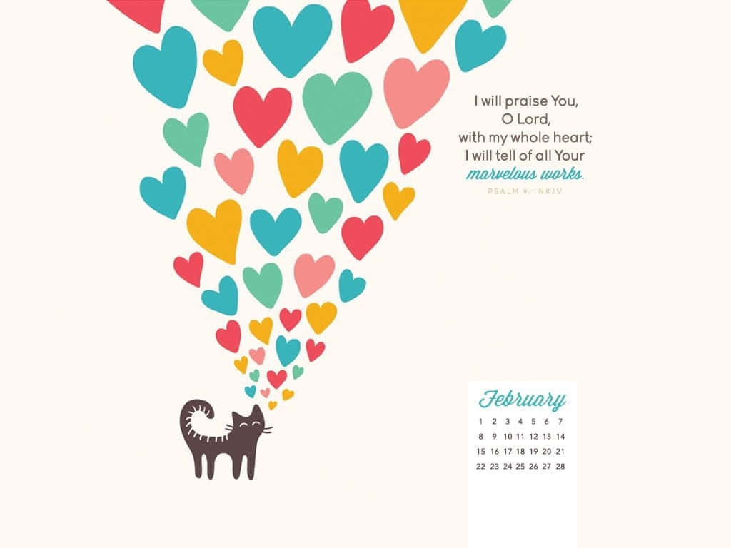 Crosscards Computer Cat Hearts Bible Verse Background