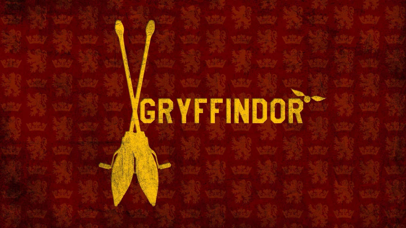 Crossed Brooms With Gryffindor Colors Harry Potter Ipad Background