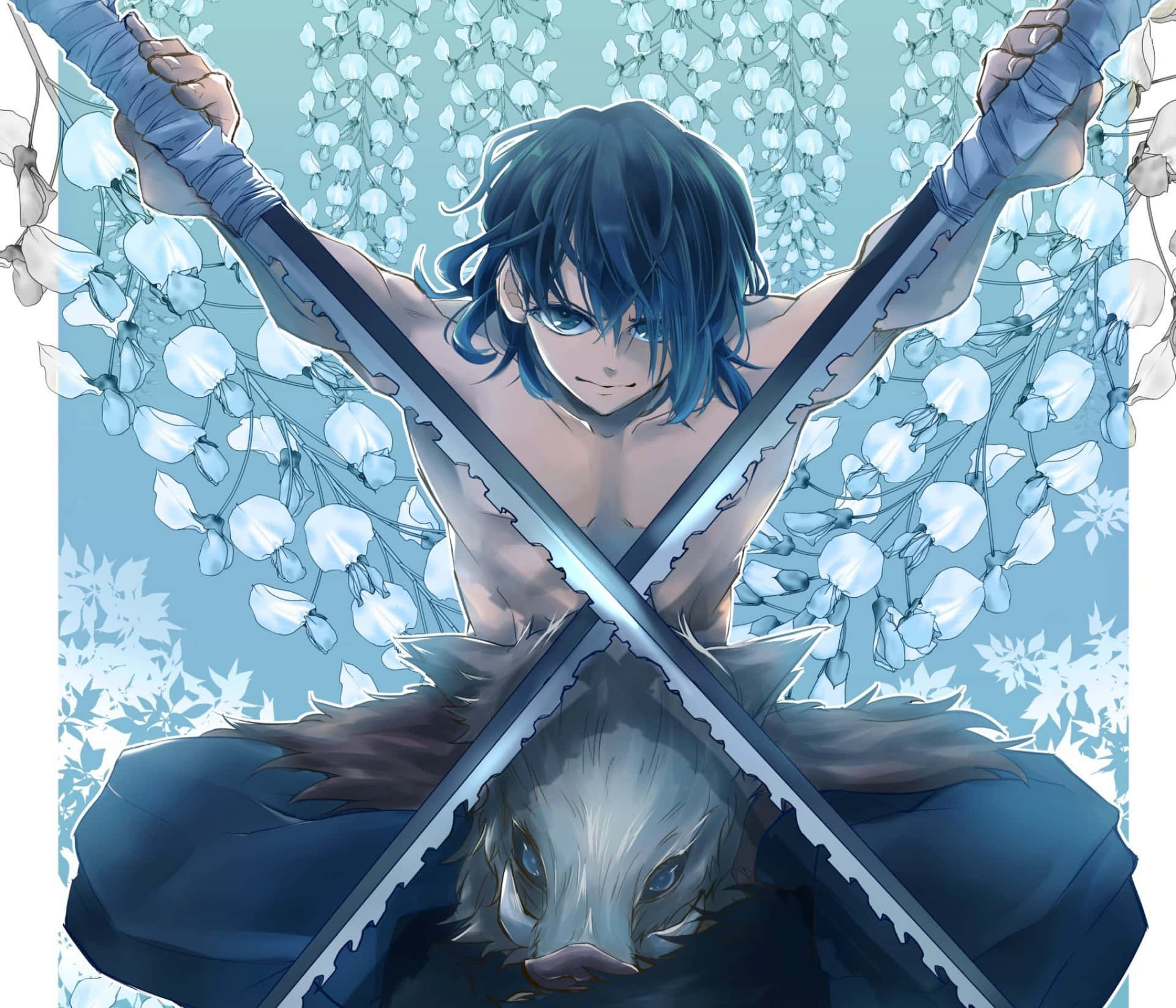 Crossed Swords Inosuke Pfp Background