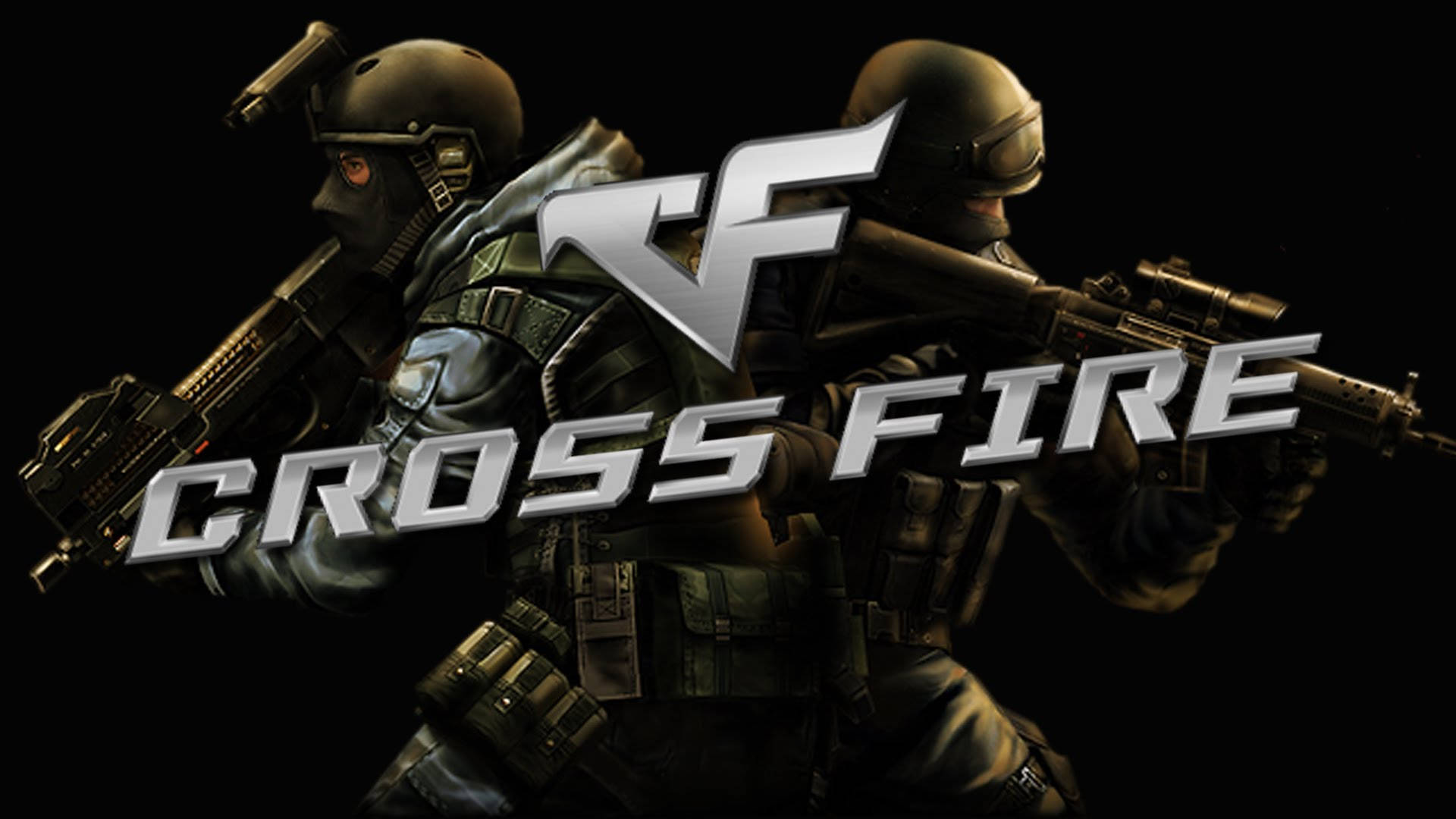 Crossfire Logo With Snipers Background