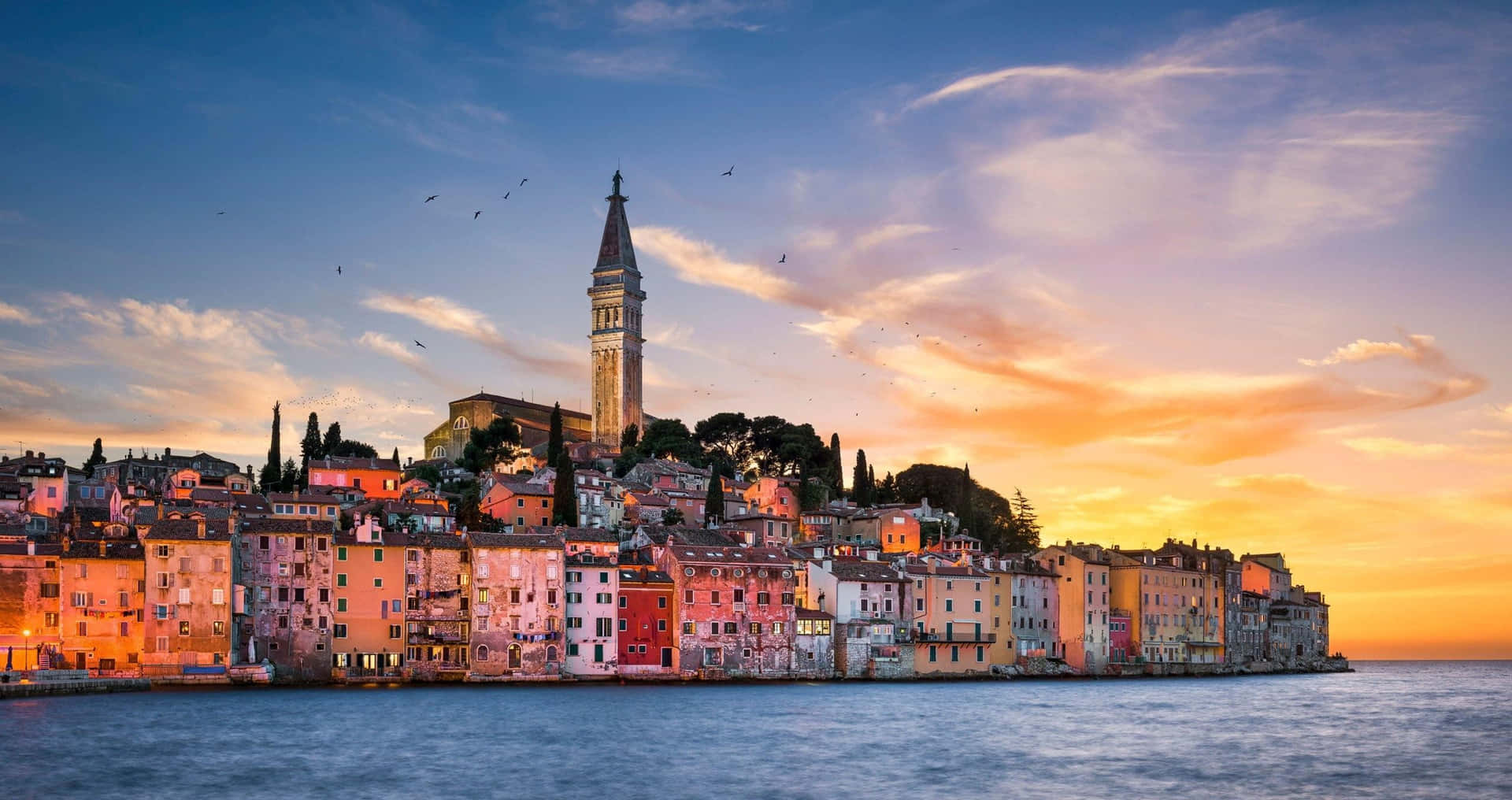 Crotia Tower During Sunset Background