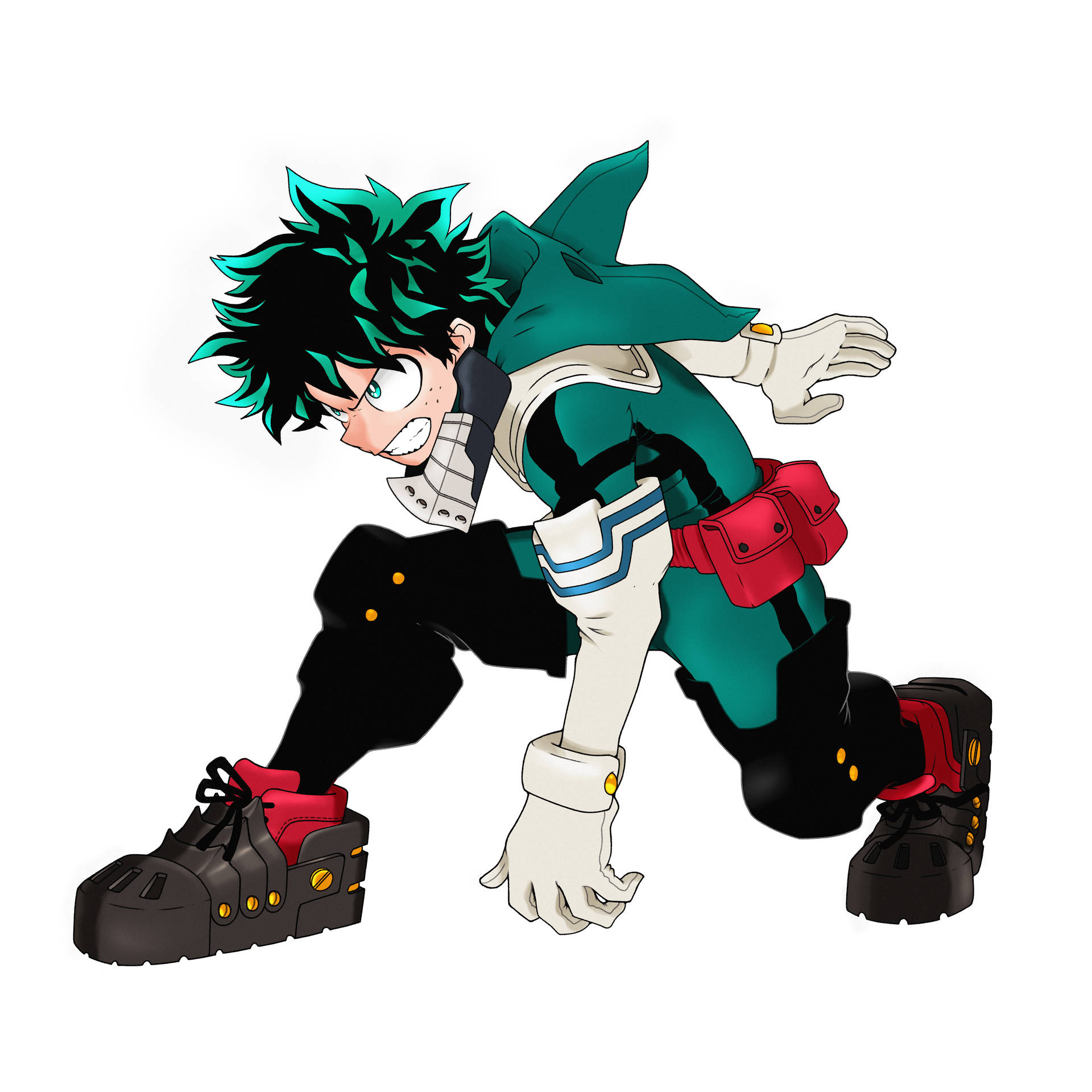 Crouching Izuku Midoriya 4k Background