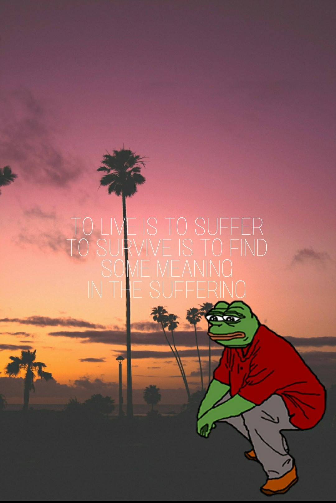 Crouching Pepe The Frog Quote Background