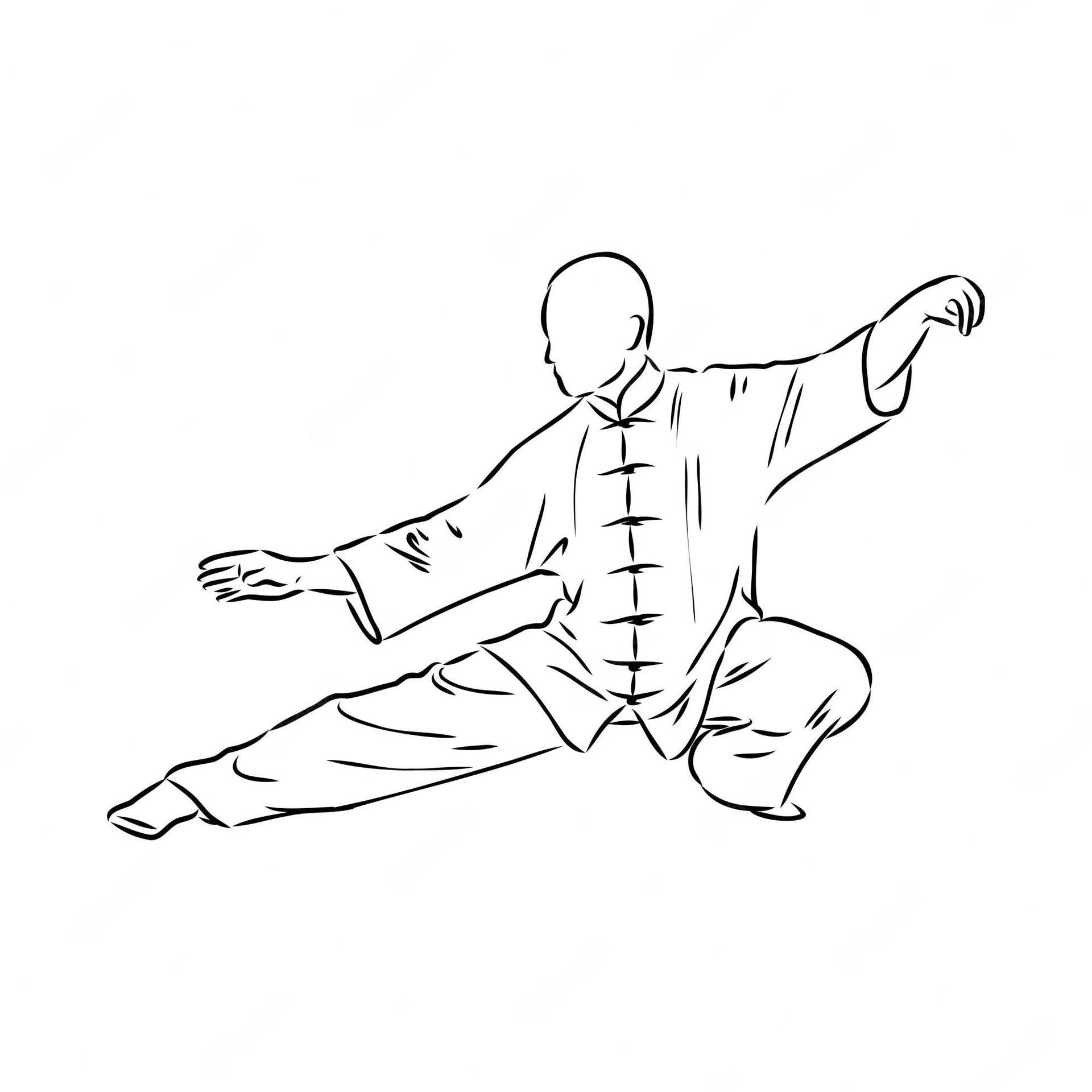 Crouching Tai Chi Pose Background