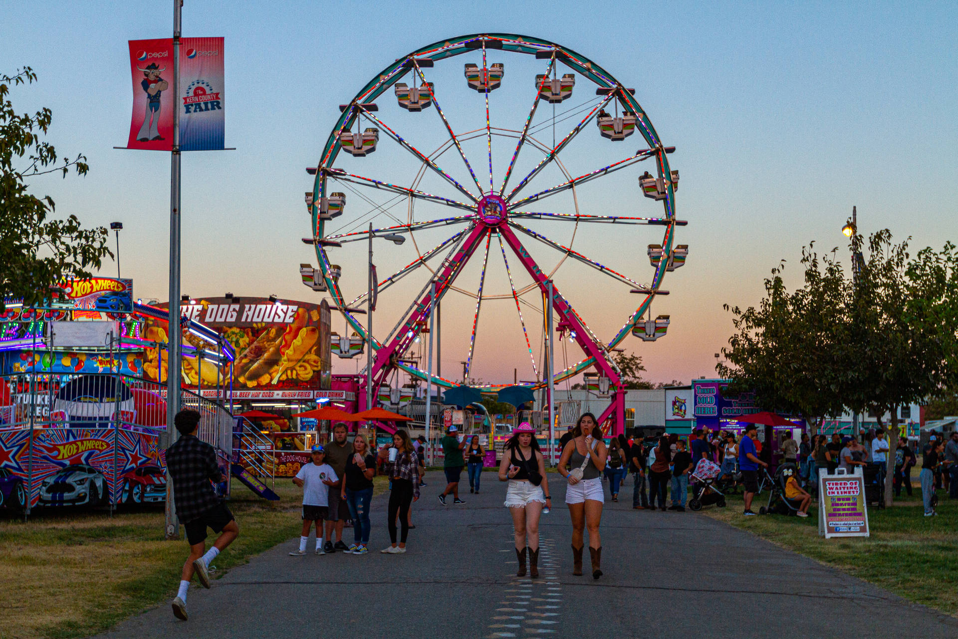 Crowded Day At The Fair Background