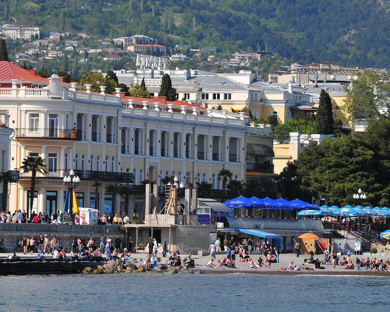 Crowded Yalta Beach