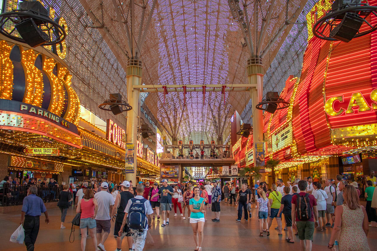 Crowds In Busy Fremont Street