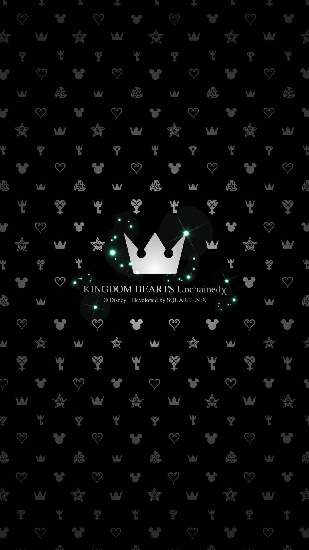 Crown Artwork With Kingdom Heart Logo Background