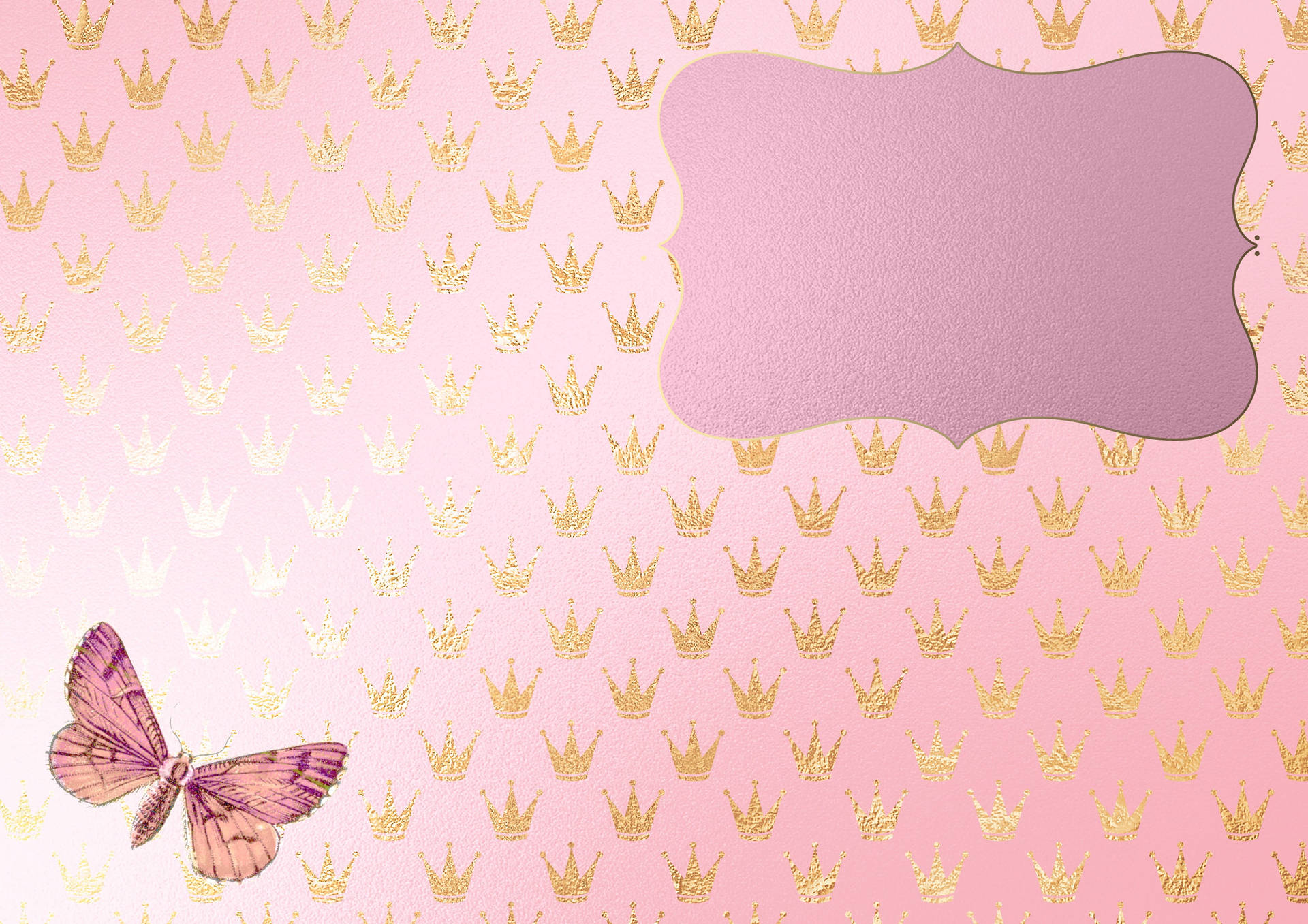 Crown Background Design With Butterfly Background