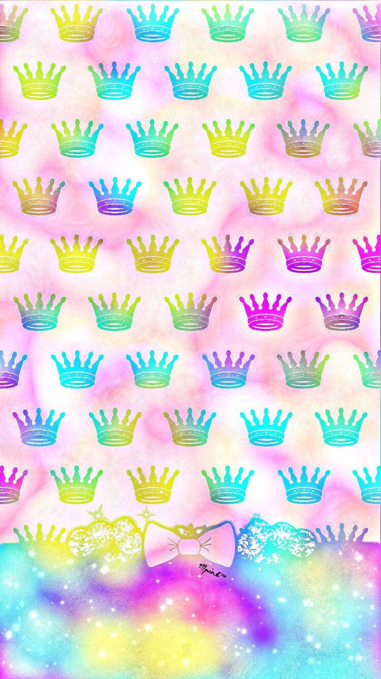 Crown Pattern Girly Lock Screen Iphone Background