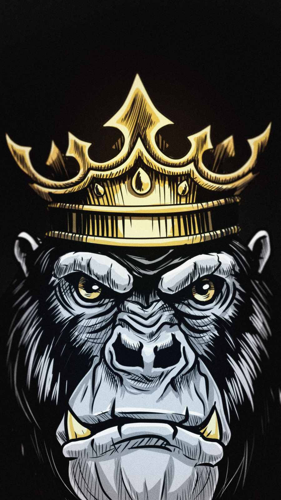 Crowned King Gorilla Iphone Background