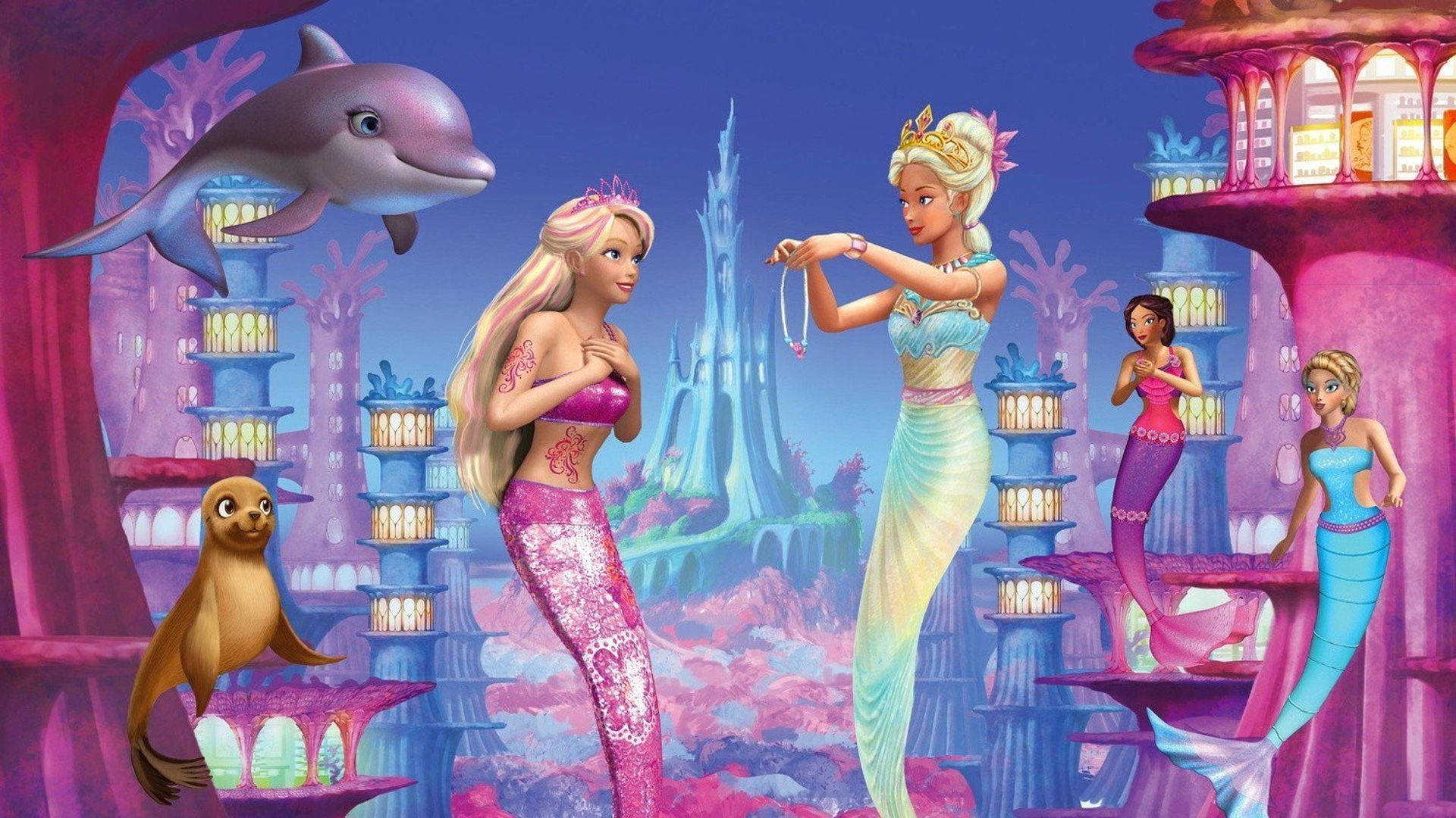 Crowning The Barbie Mermaid Background