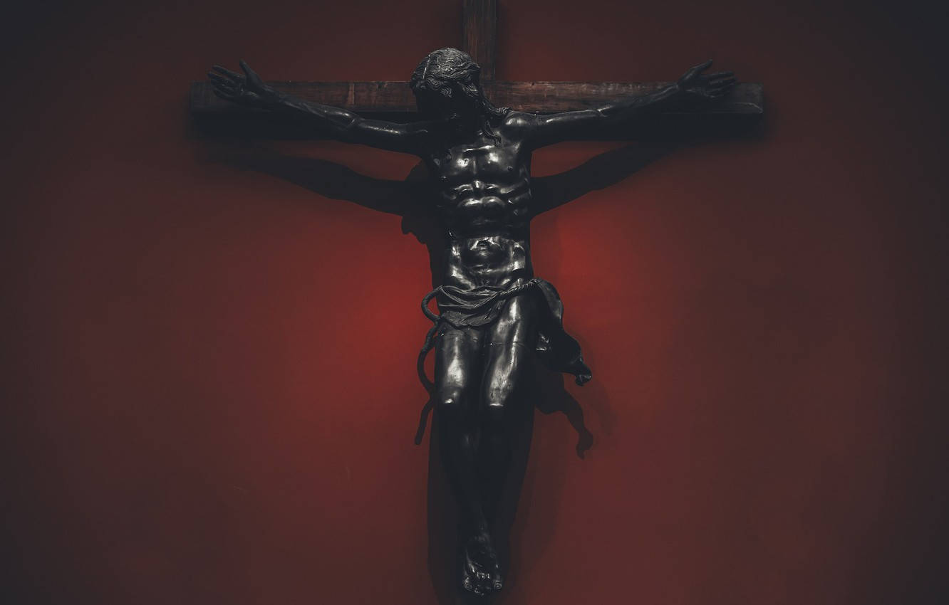 Crucifix Red God Laptop Background