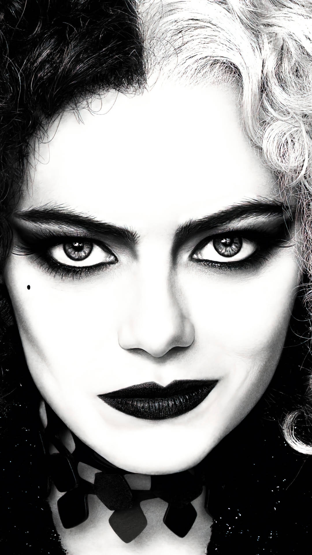 Cruella Black And White Close-up