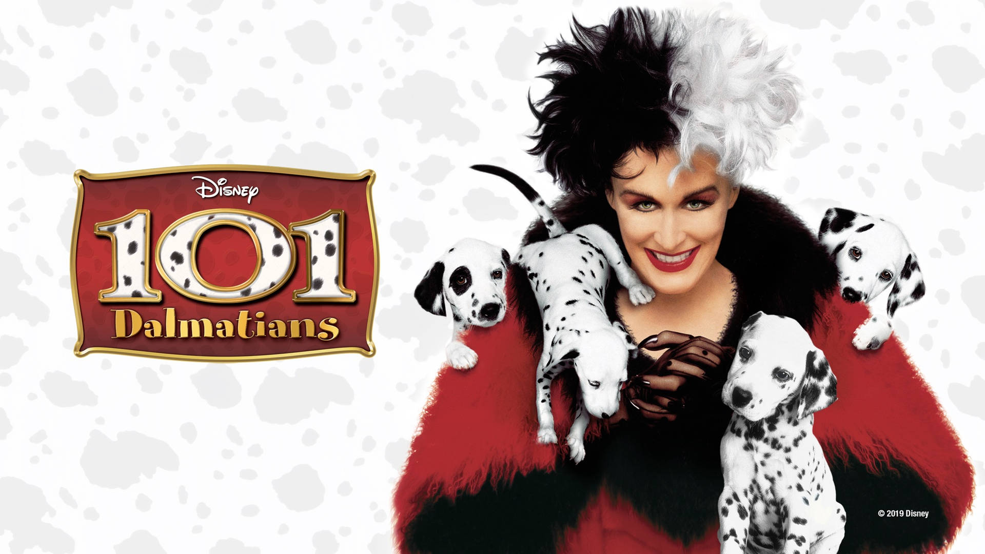 Cruella De Vil's Mischievous Grin In 101 Dalmations Background