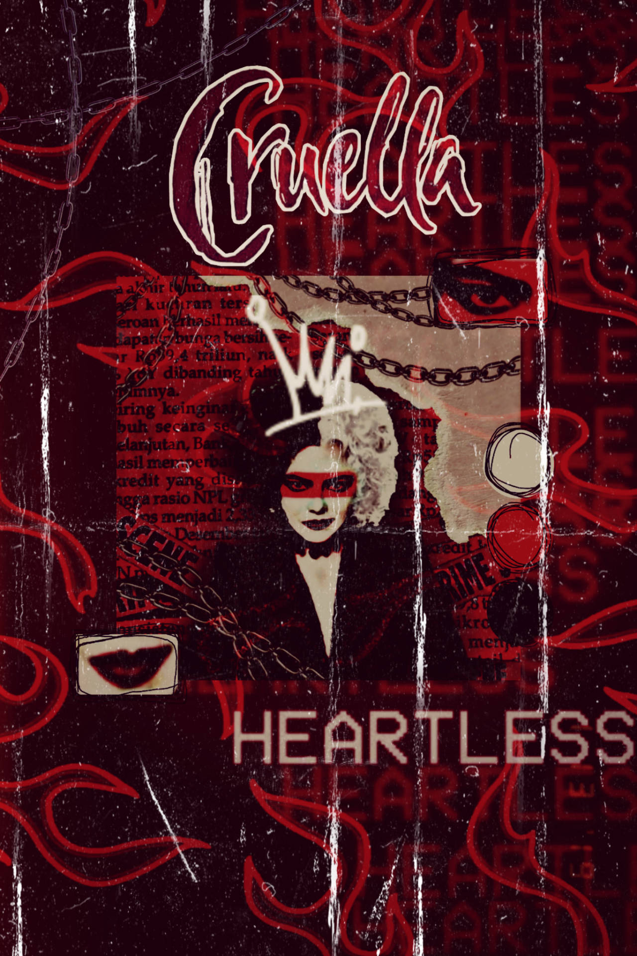 Cruella Heartless Fan Artwork Background