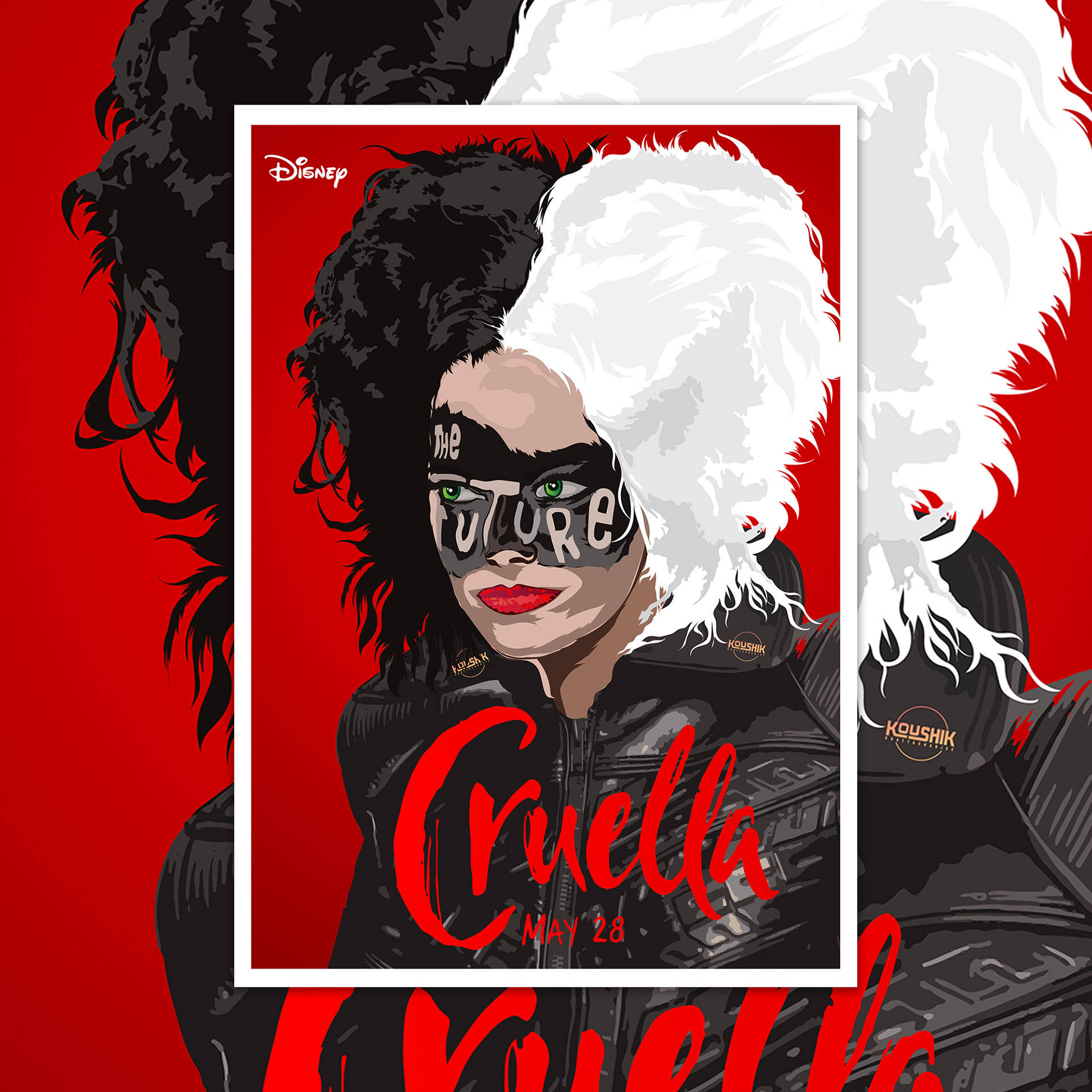 Cruella Vector Portrait Background
