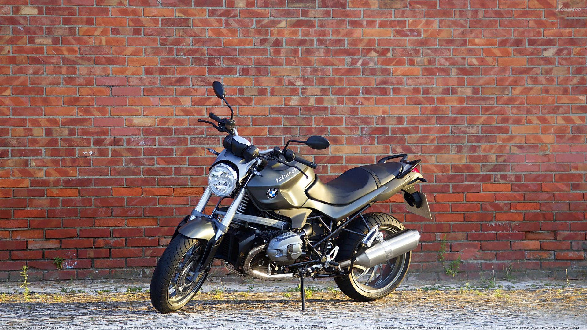 Cruise In Style On A Black Bmw R1200r Motorbike Background