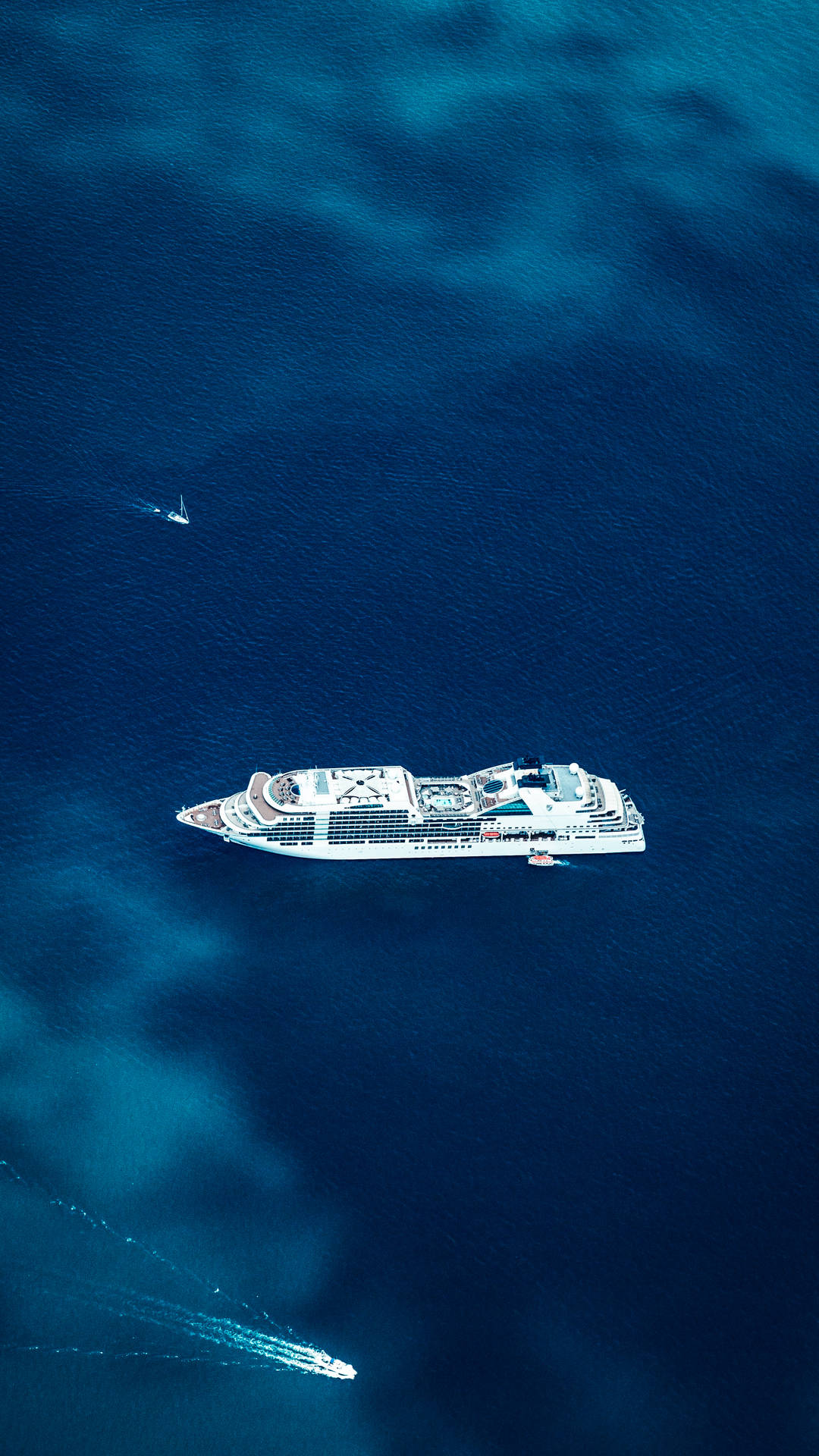Cruise Ship Blue Ocean Background