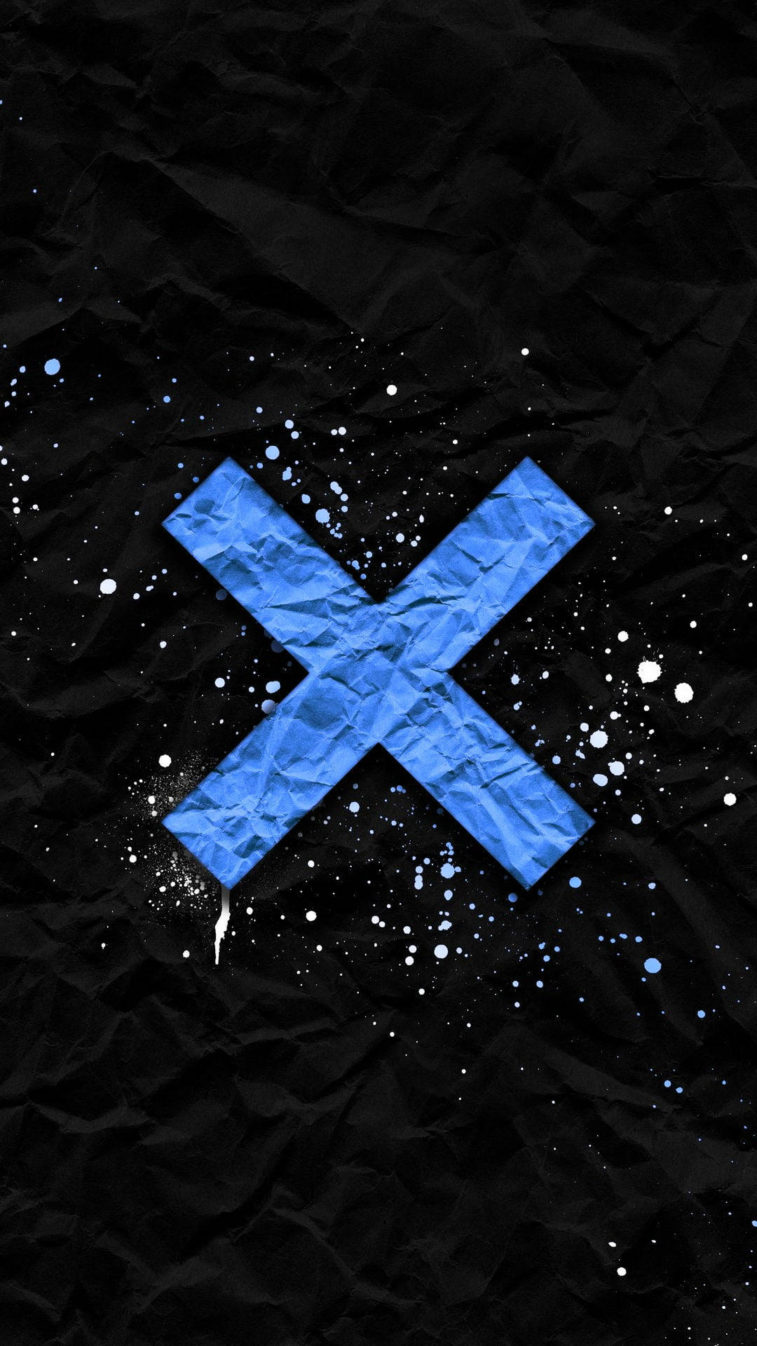 Crumpled Blue Letter X Background