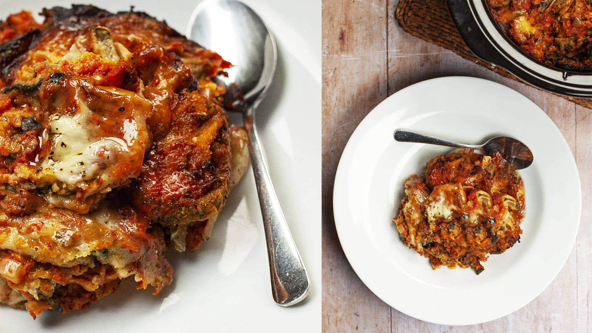 Crusty Baked Meat Pasta Background