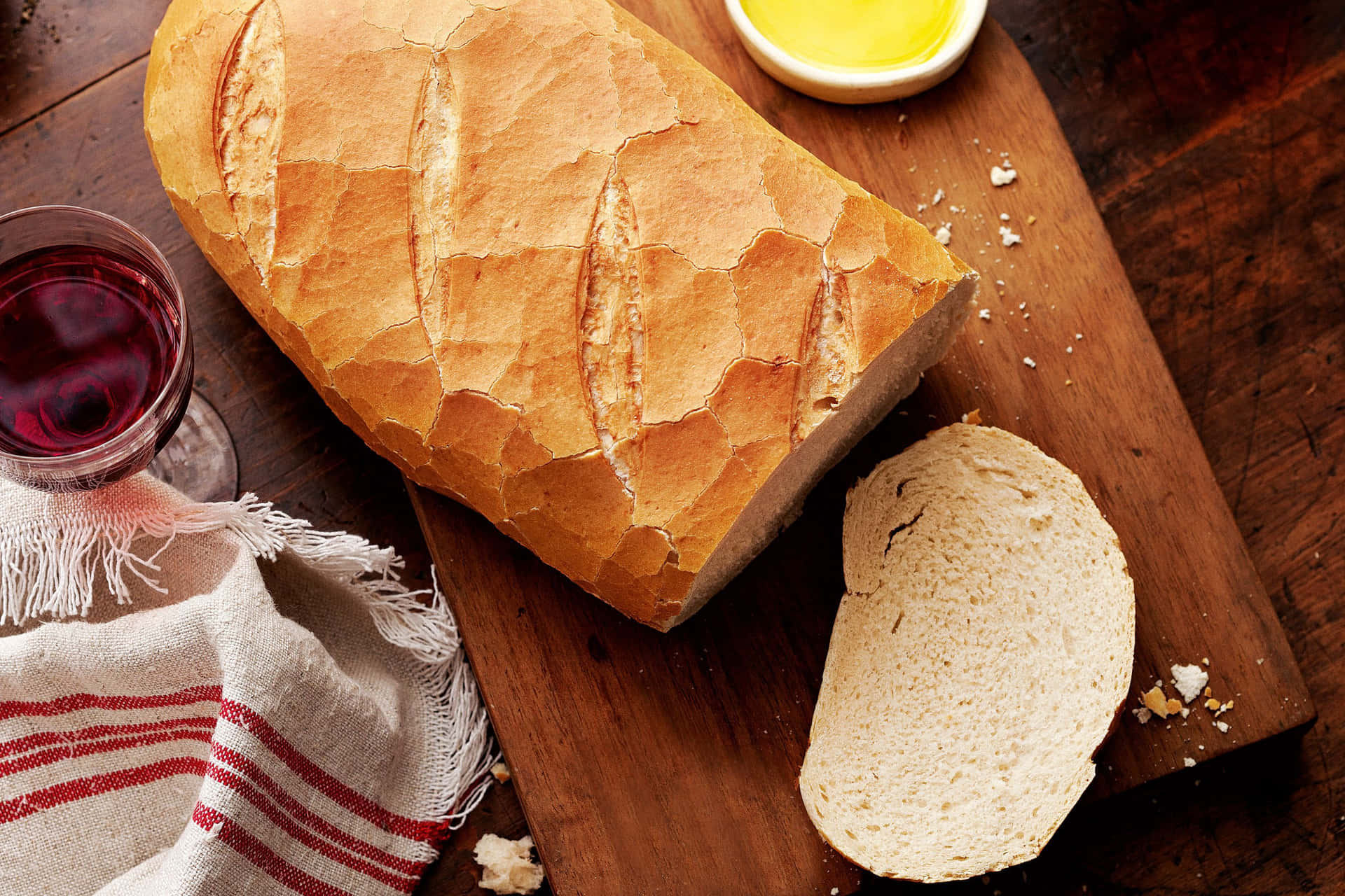 Crusty White Bread Slice