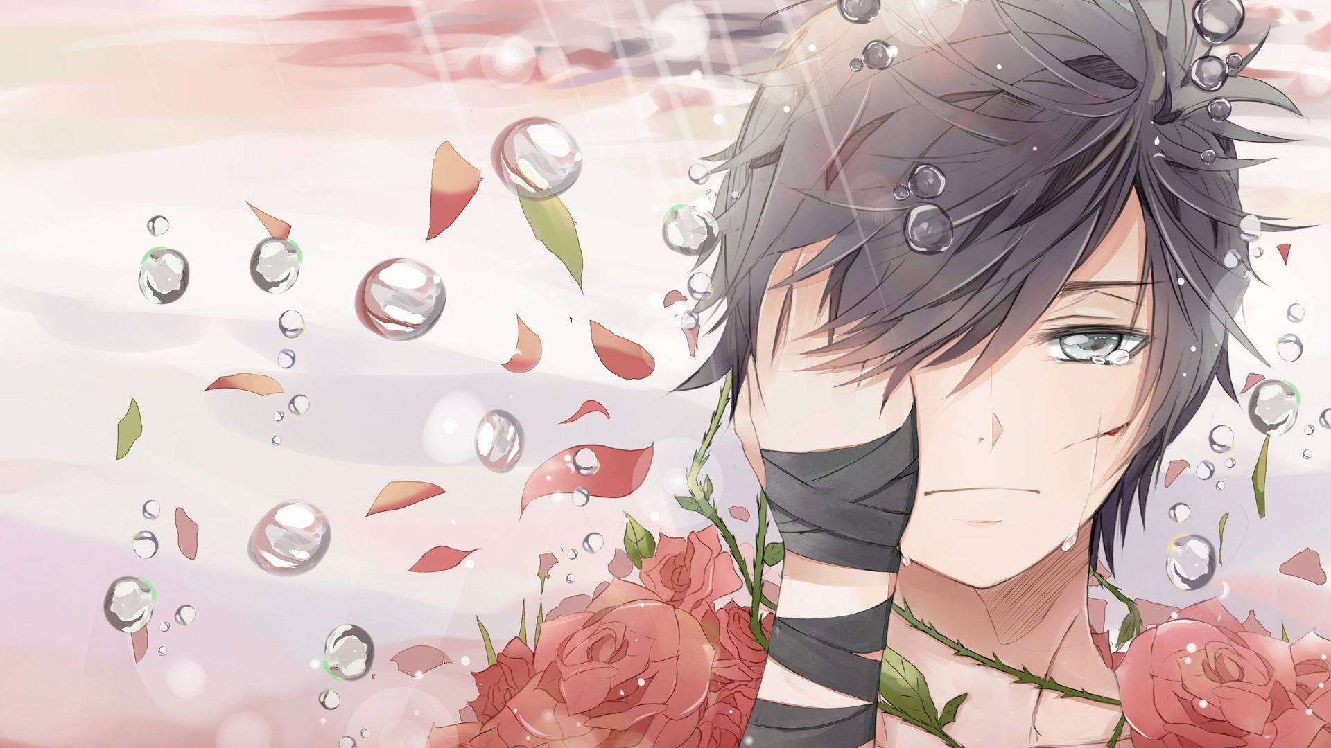 Crying Anime Boy Sad Aesthetic Background