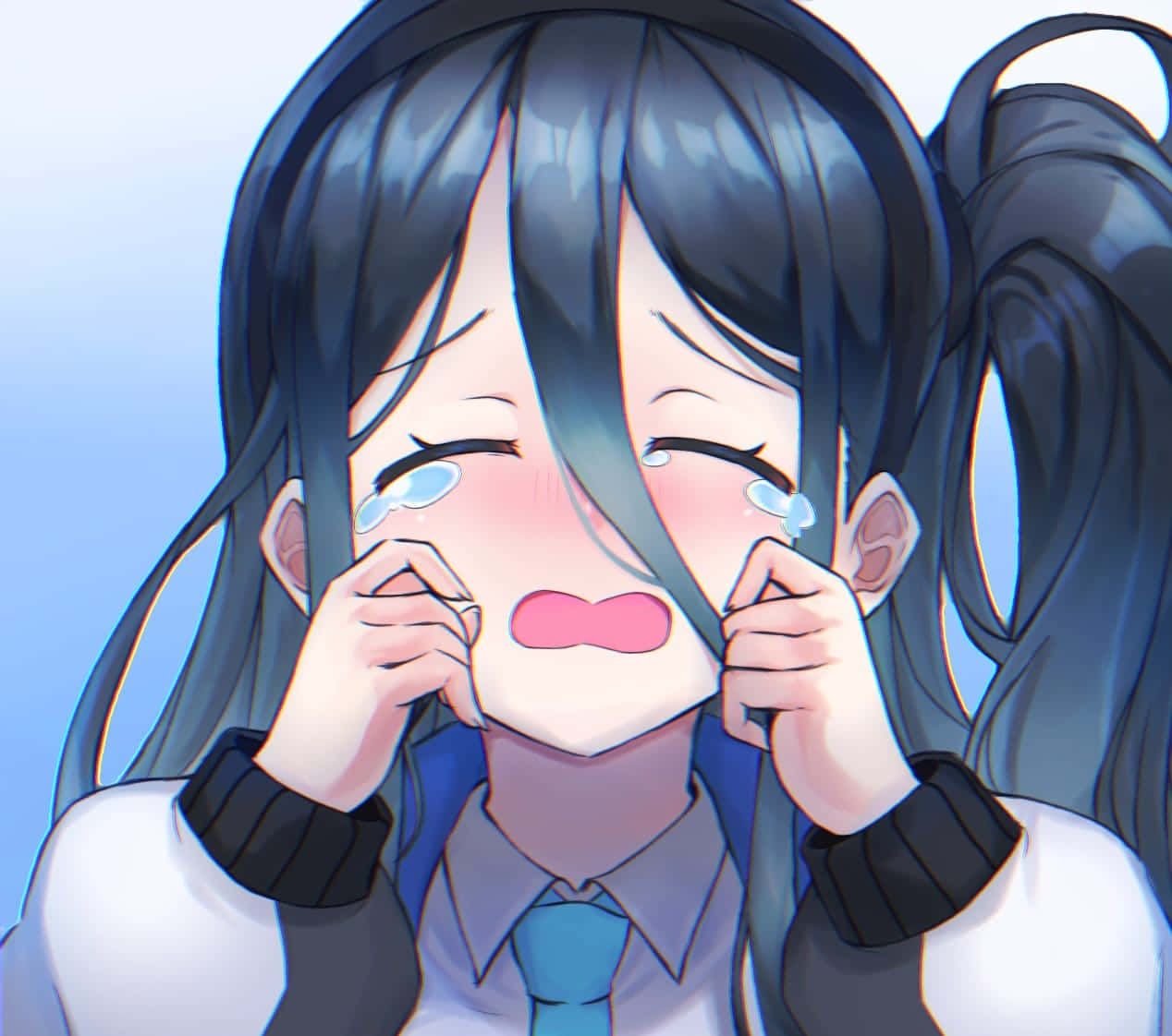 Crying Anime Girl Illustration
