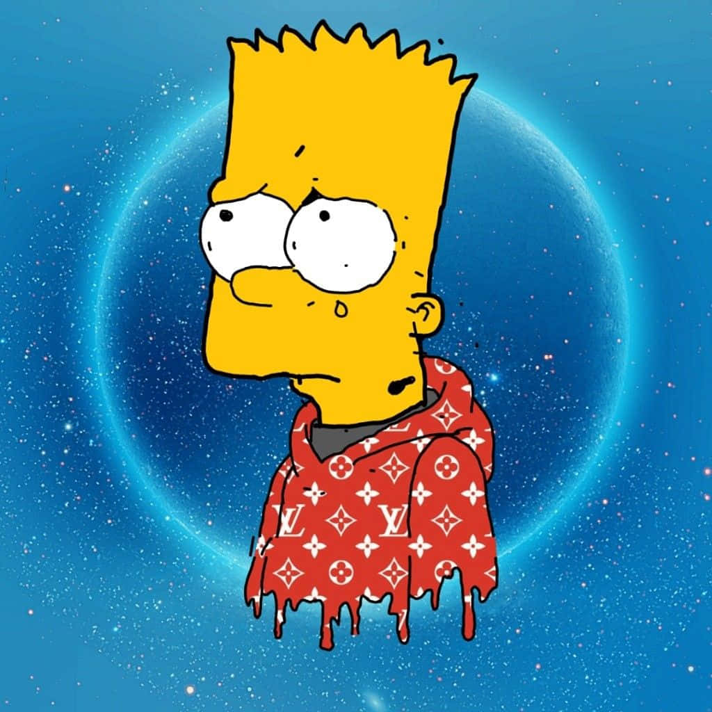 Crying Cool Bart Simpson Supreme Background