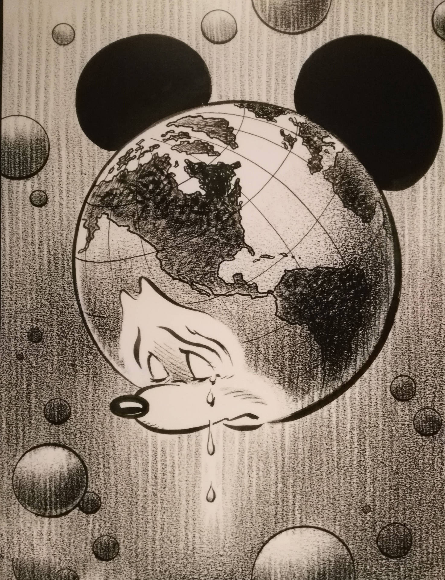 Crying Mickey Sad Drawing Background