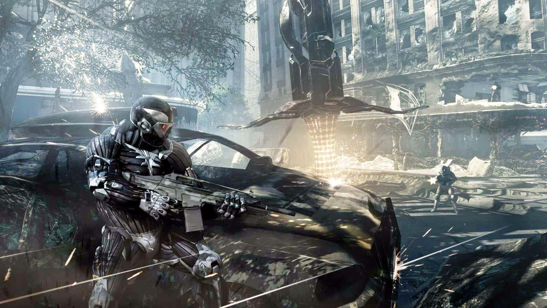 Crynet Suit Fire Fight Crysis Hd Background