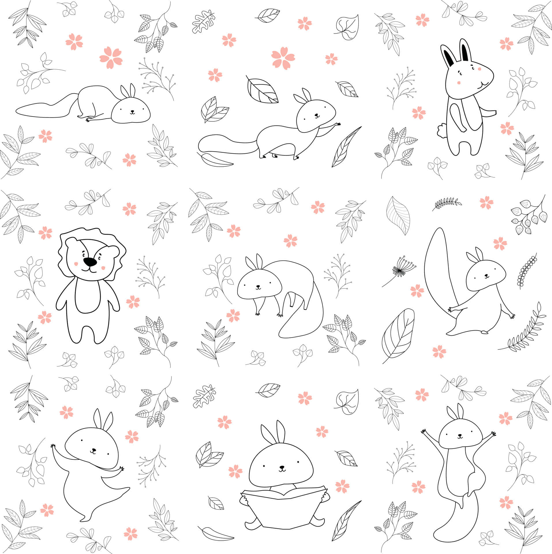 Cryptic Cute Bunny Pattern Background