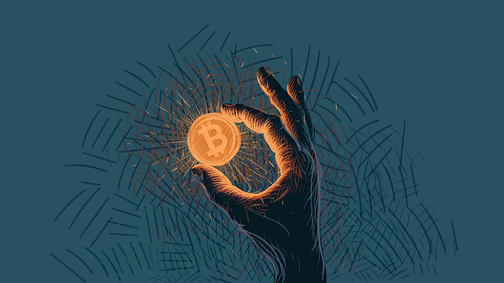 Cryptocurrency Coin With A Hand Background