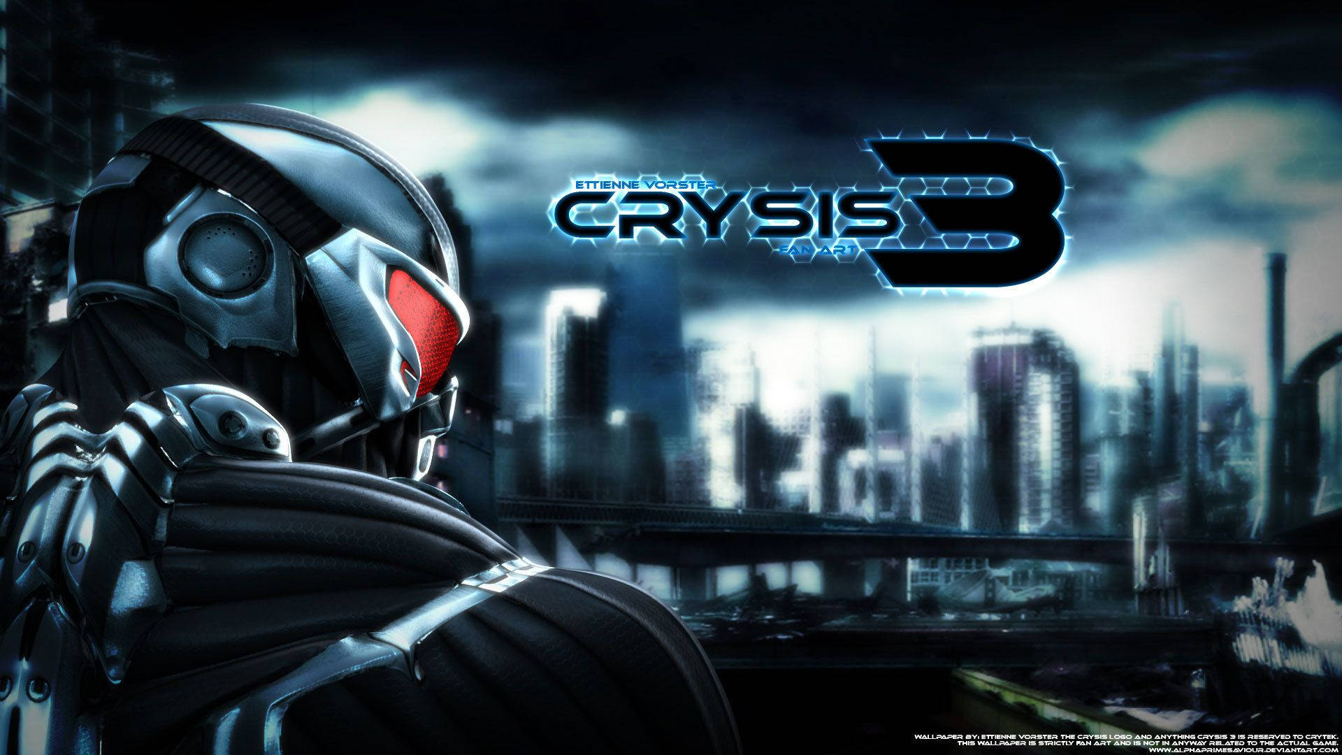 Crysis 3 Logo City Skyline Background