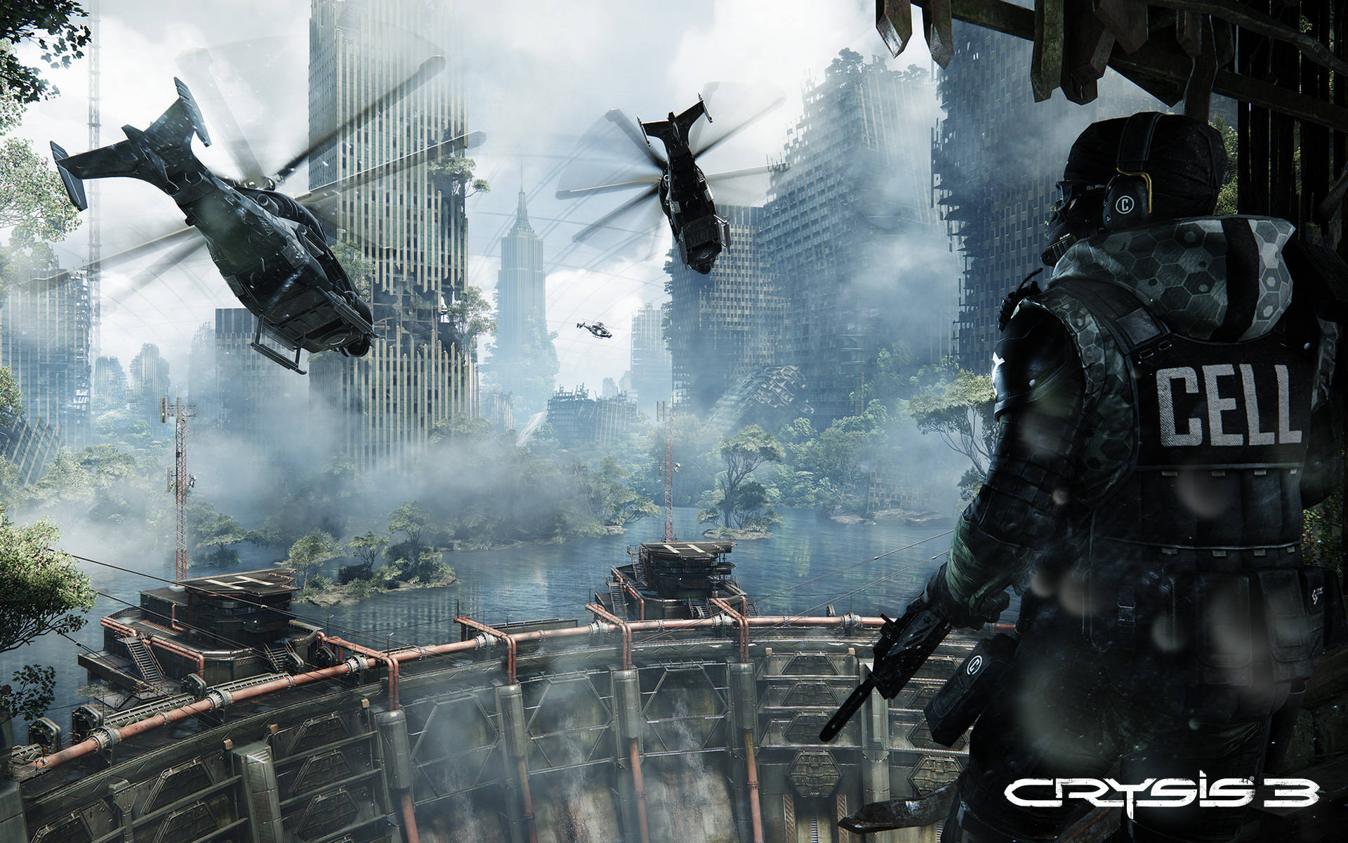 Crysis 3 Observing Helicopters Background