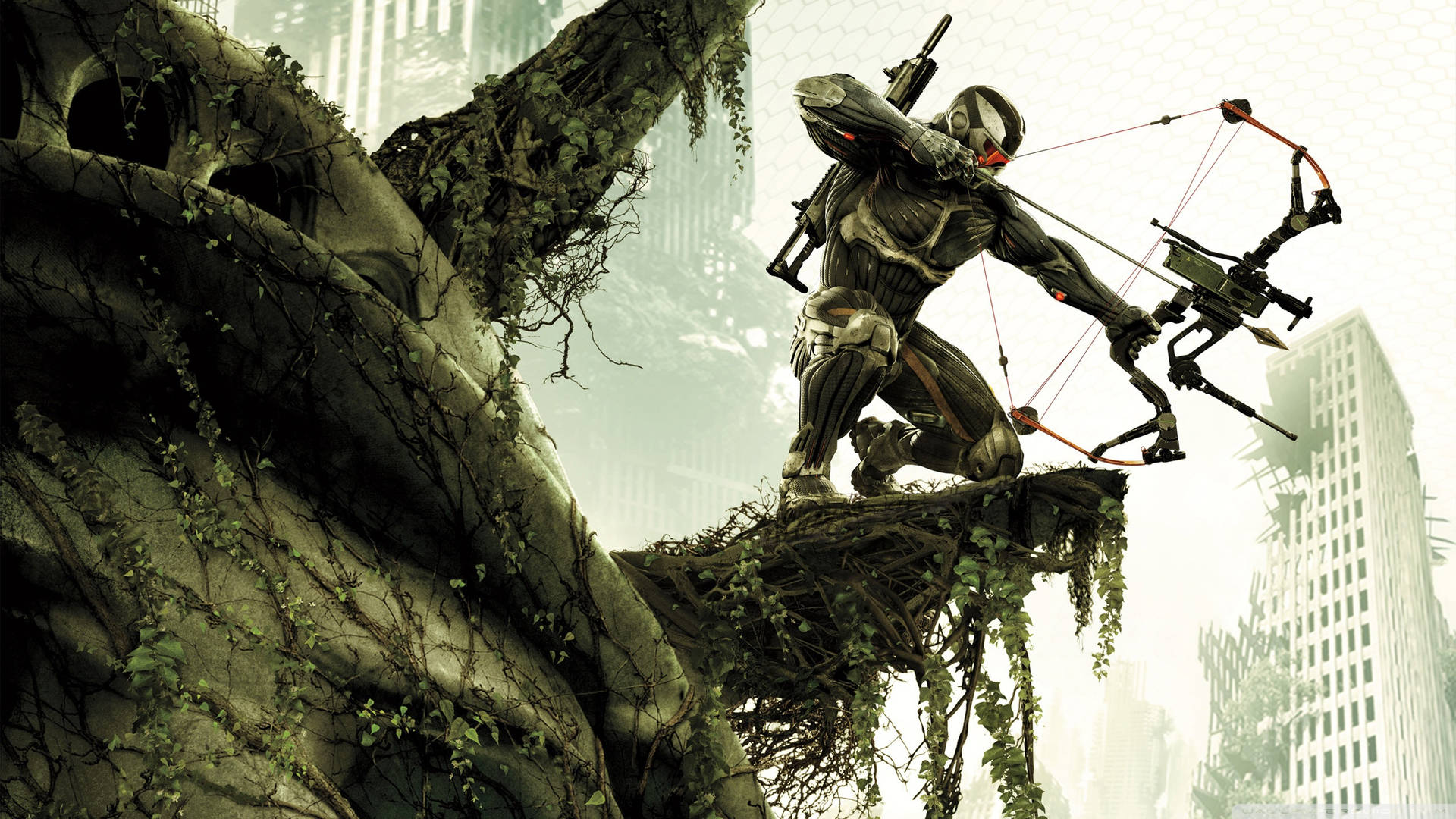 Crysis 3 On Statue Of Liberty Background