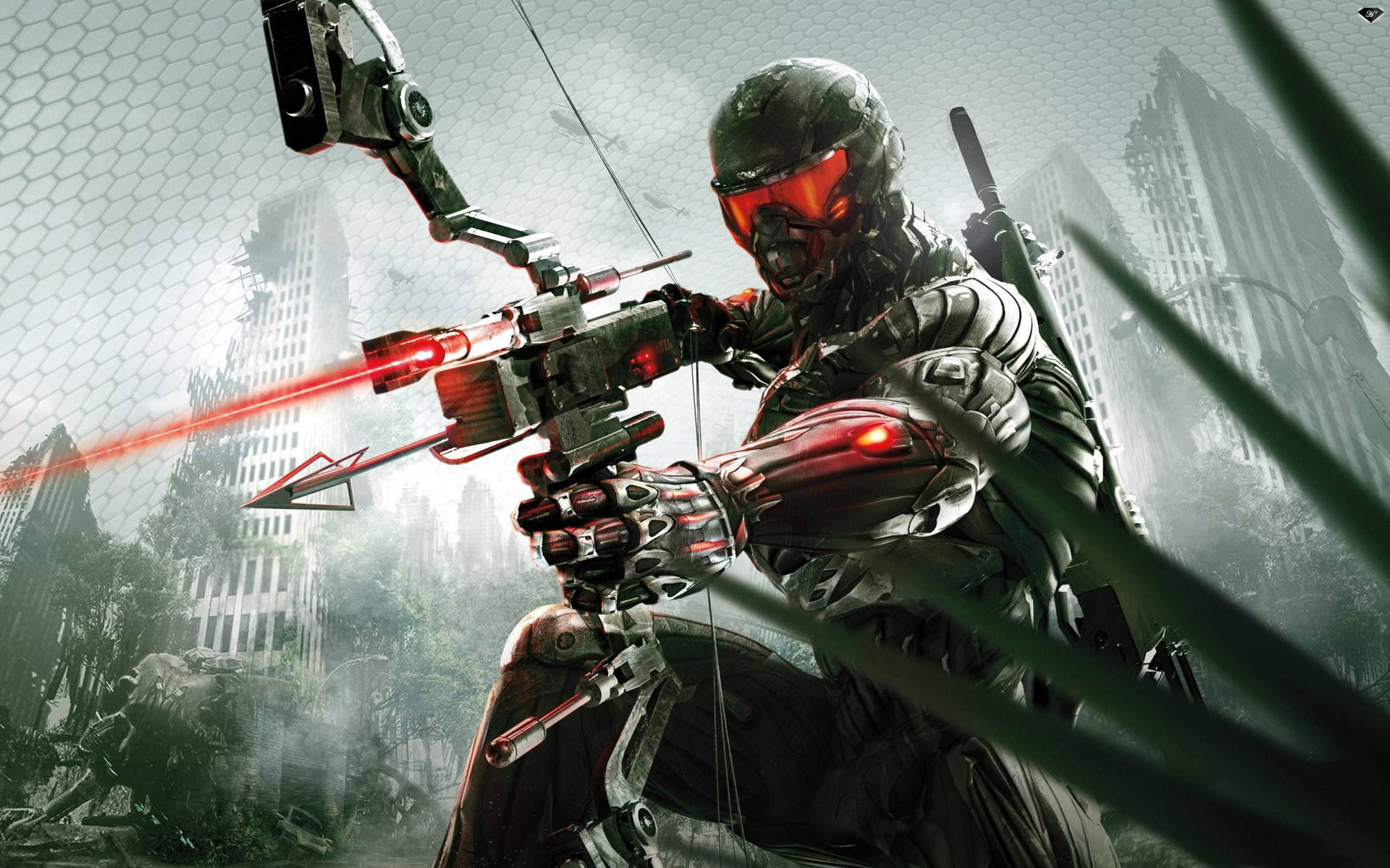 Crysis 3 Red Laser Arrow 4k Background