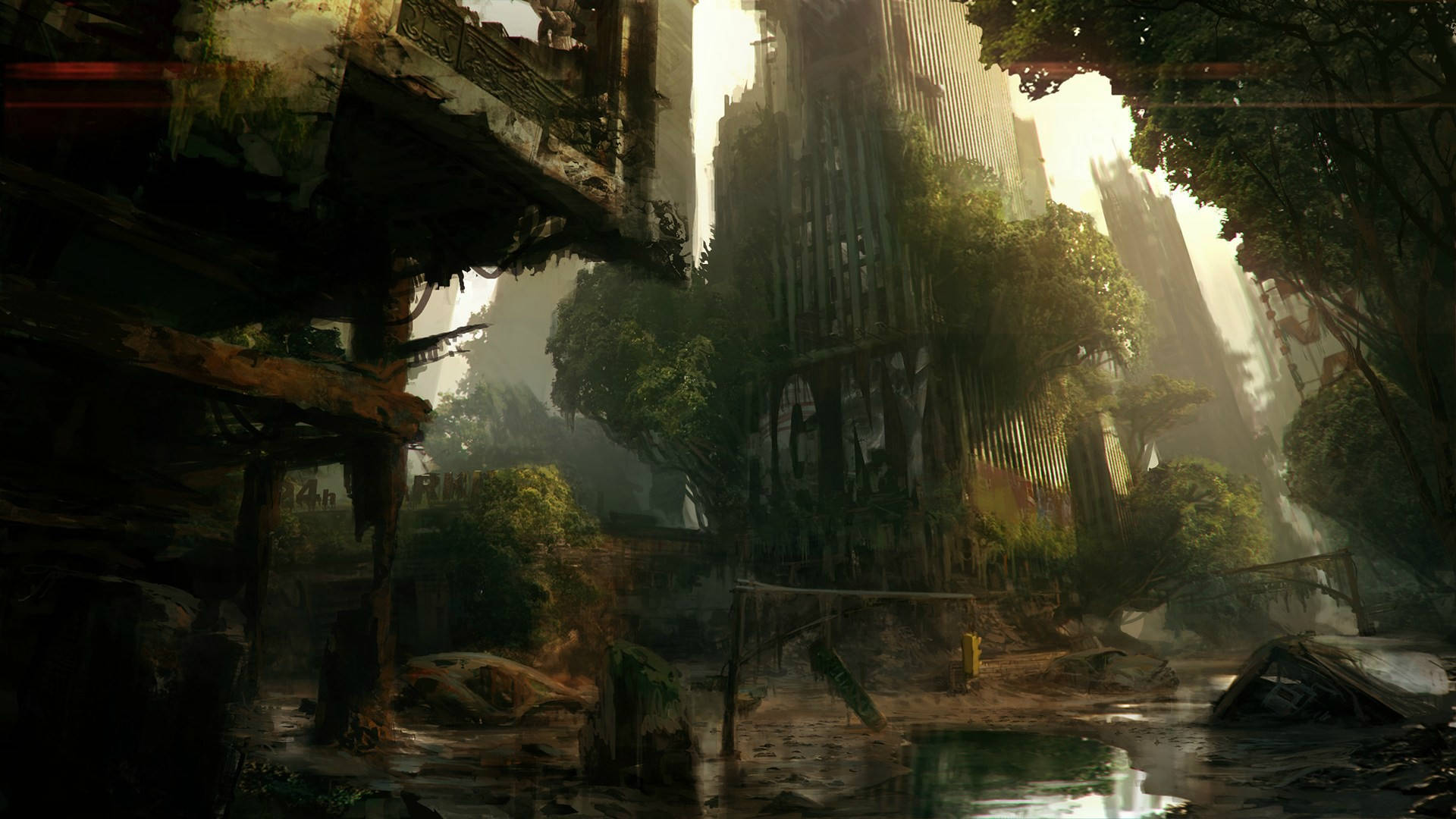 Crysis 3 Ruined City Background