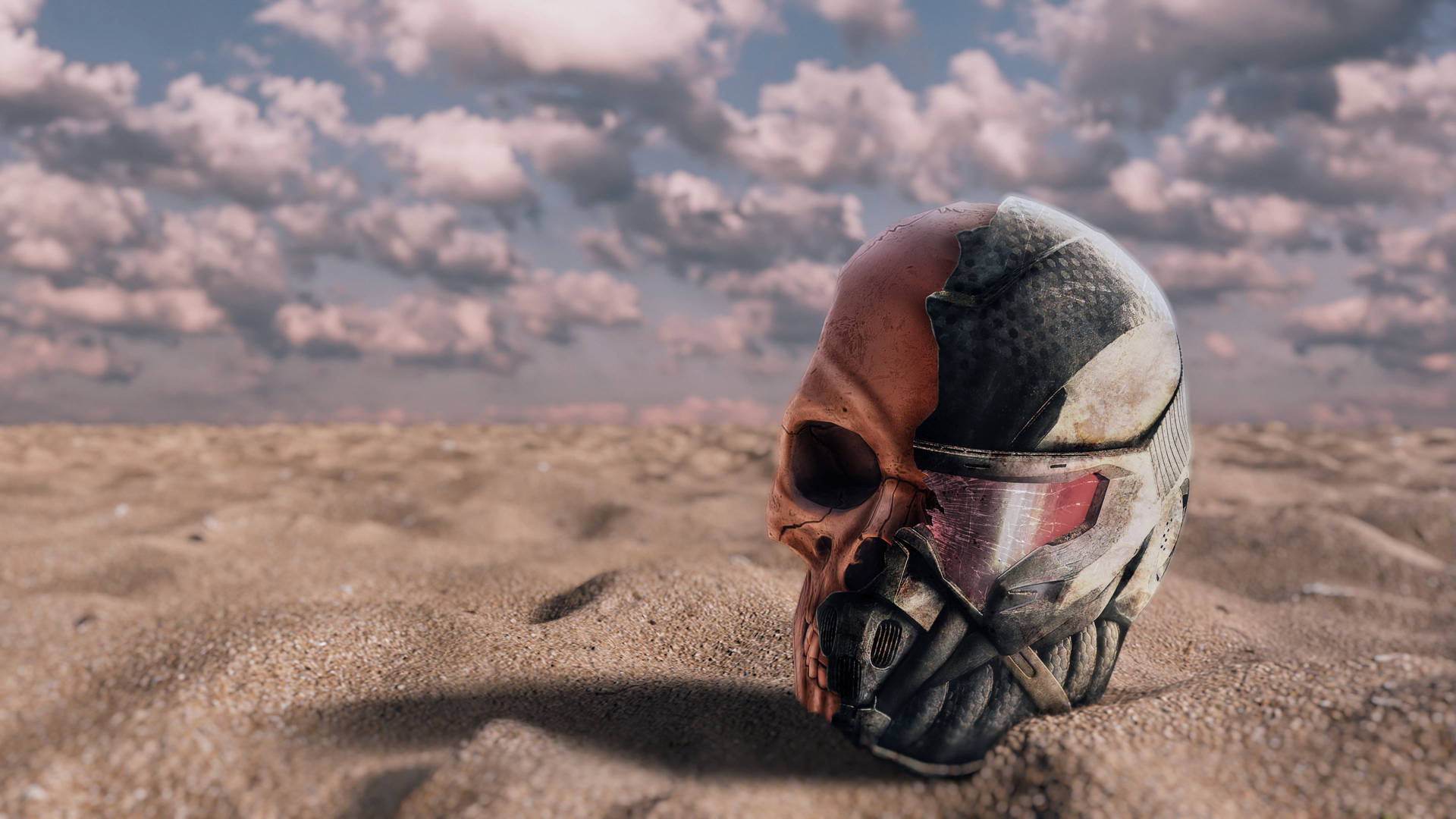 Crysis 3 Skull On Sand 4k Background