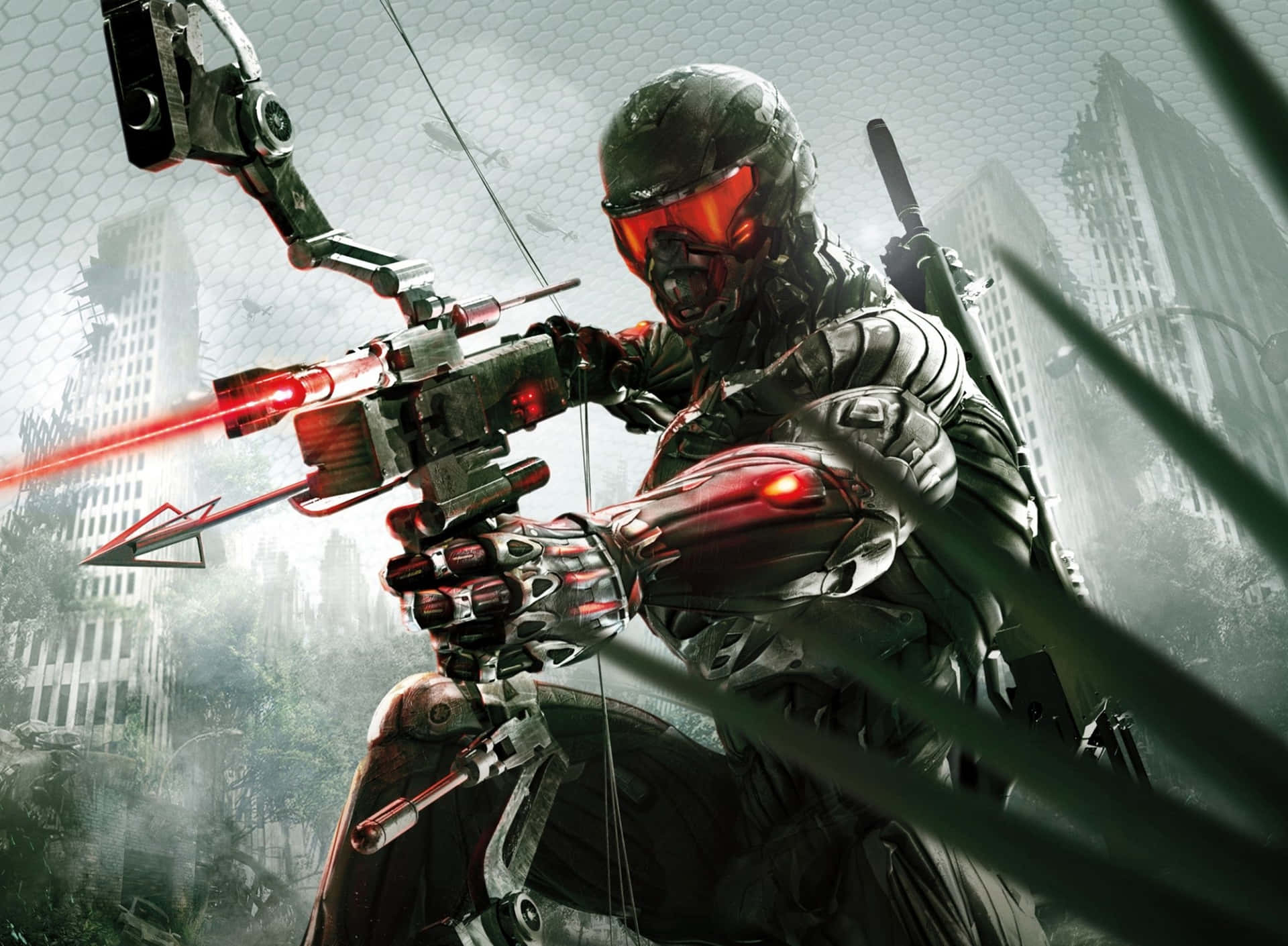 Crysis 4k High-tech Bow And Arrow Background