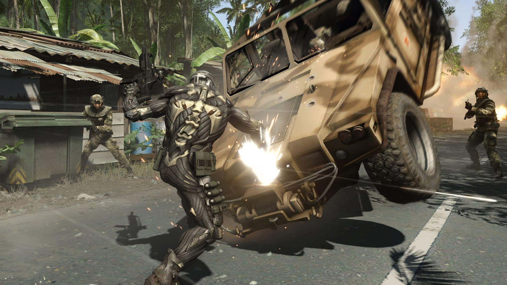 Crysis Nanosuit Soldier Combat Background