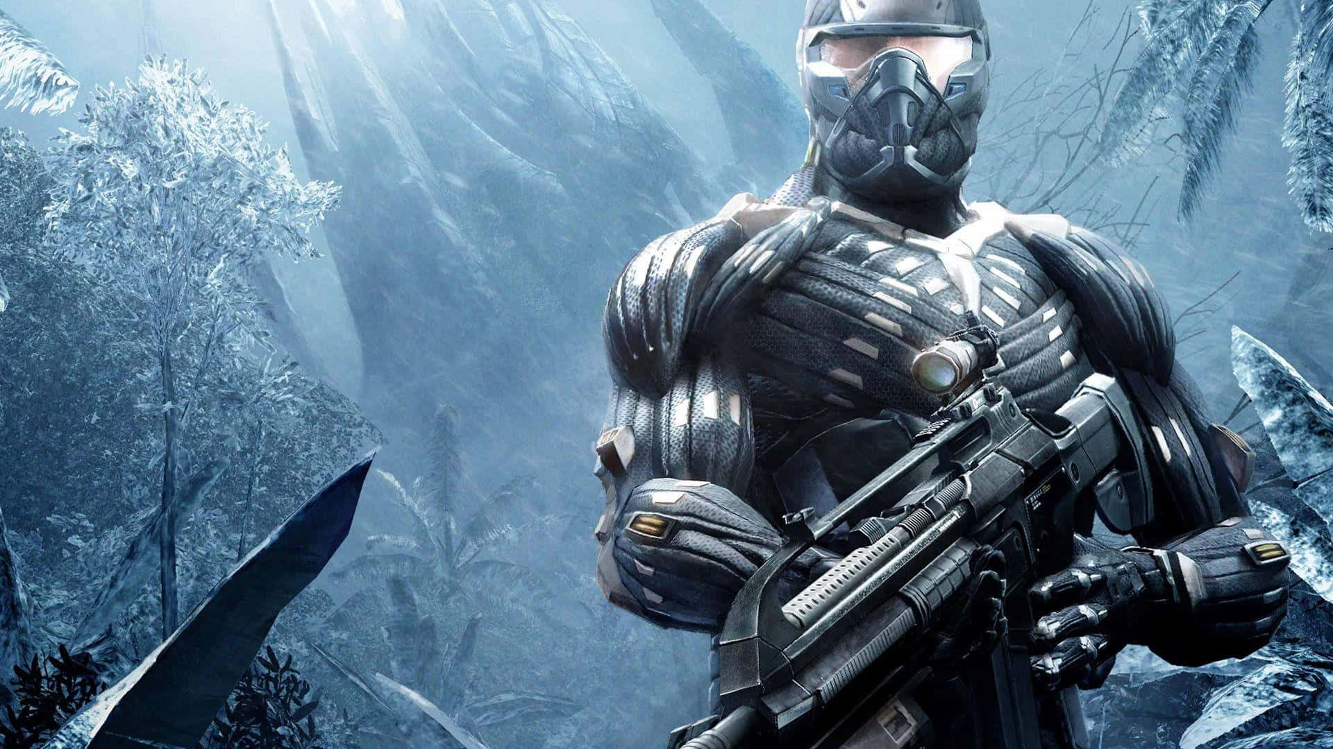 Crysis Nanosuit Soldier Frozen Forest Background