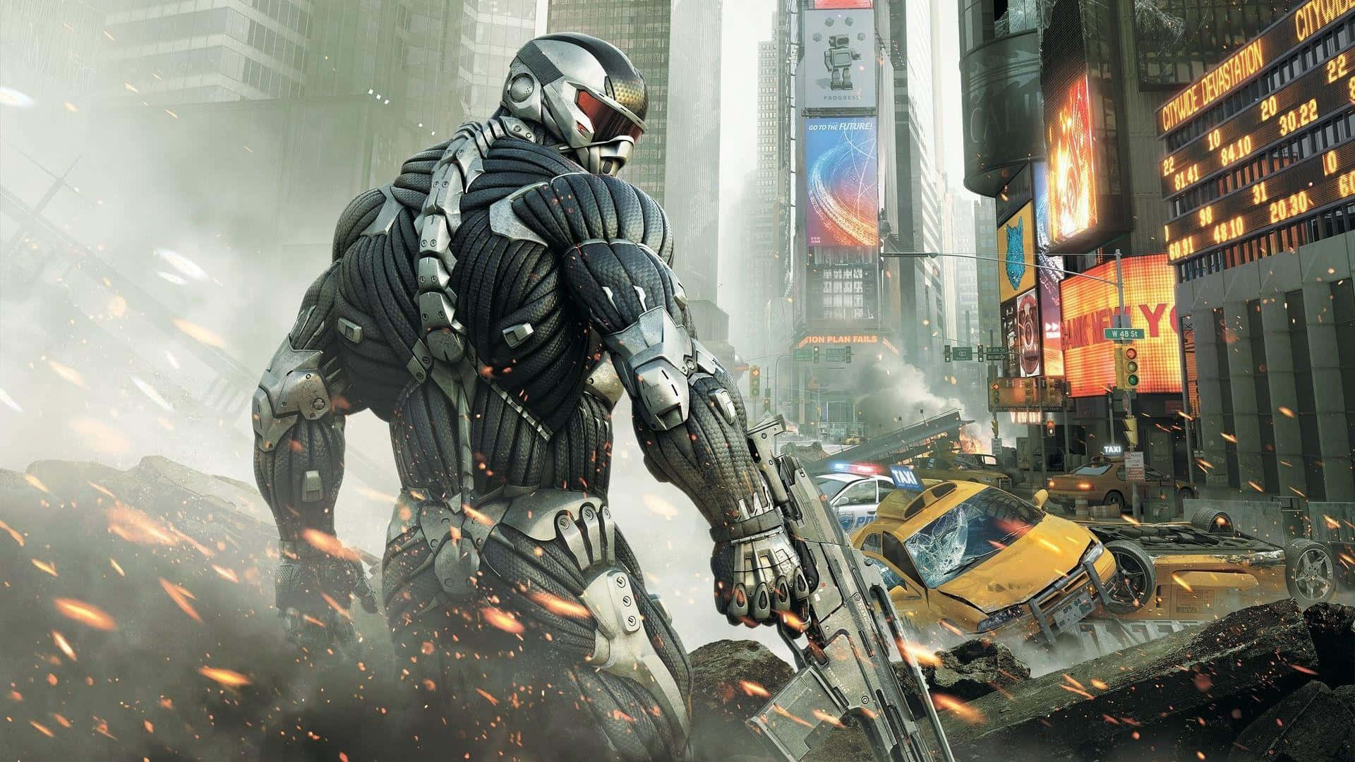 Crysis Nanosuit Soldier Urban Destruction Background