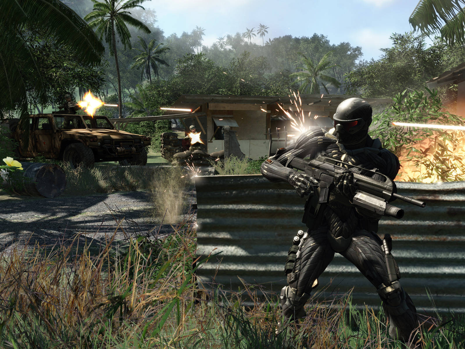 Crysis Warhead Firing Battle Background