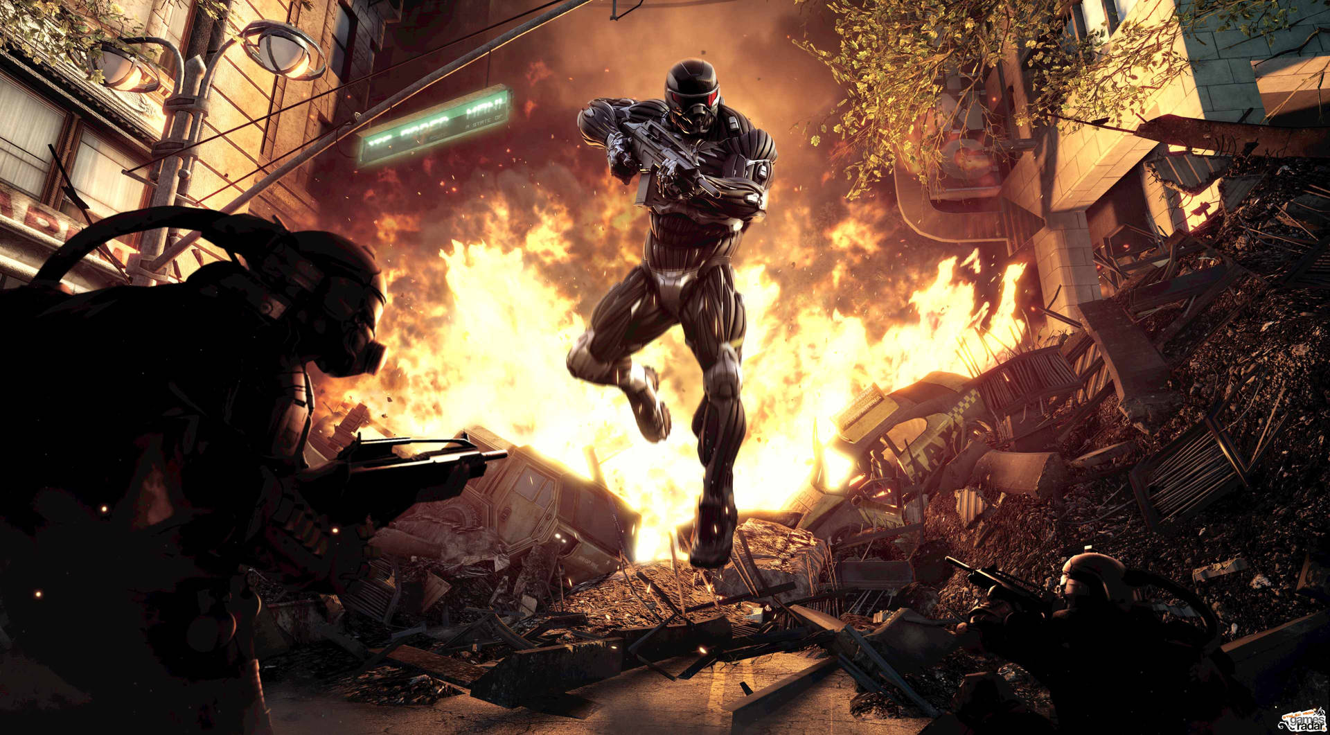 Crysis Warhead Flaming Battlefield Background