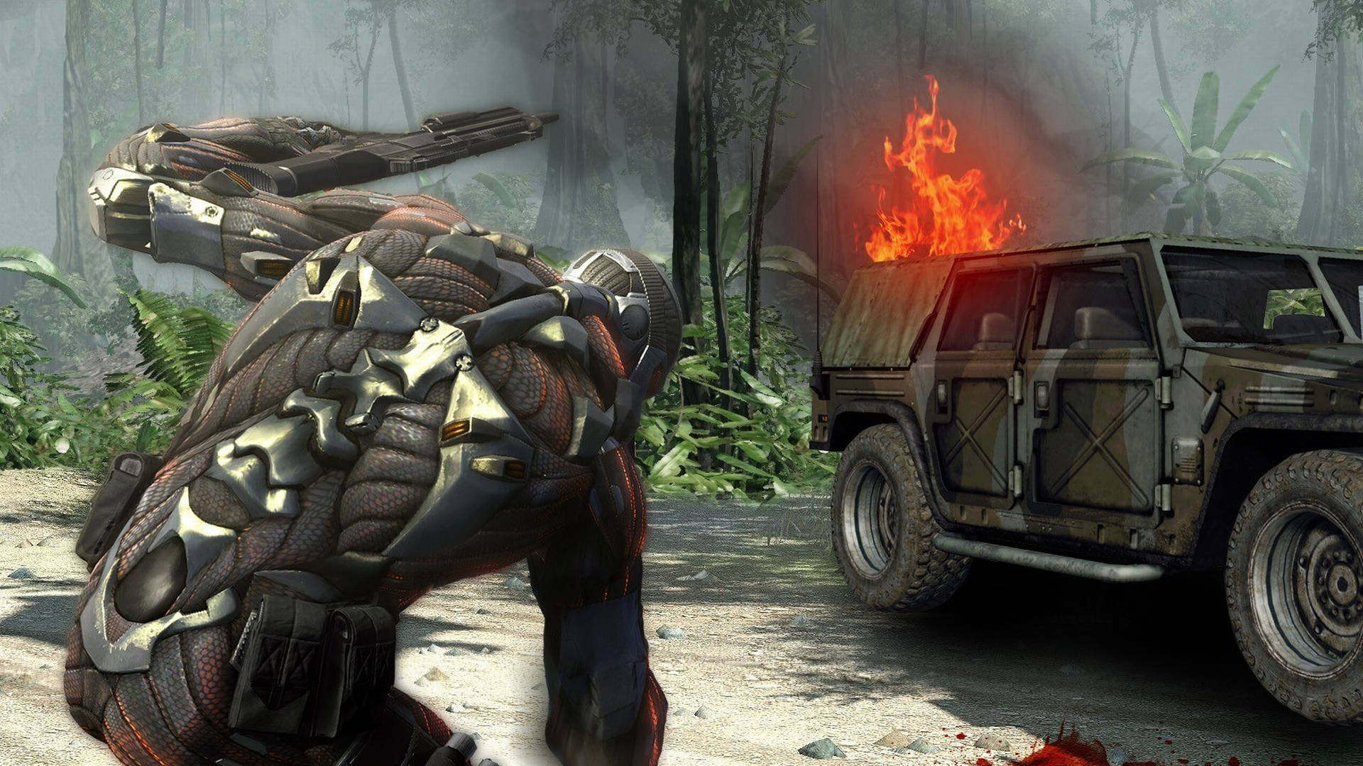 Crysis Warhead Flaming Vehicle Background