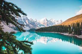 Crystal Blue Moraine Lake Canada Pretty Landscape Background