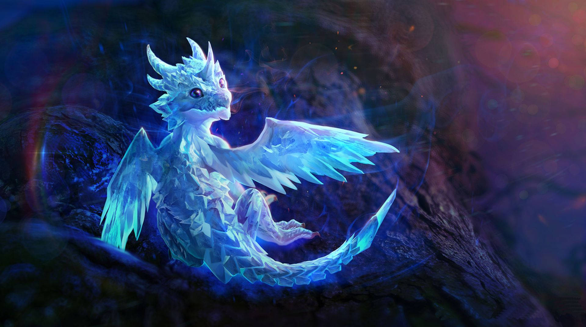 Crystal Blue Water Dragon Background