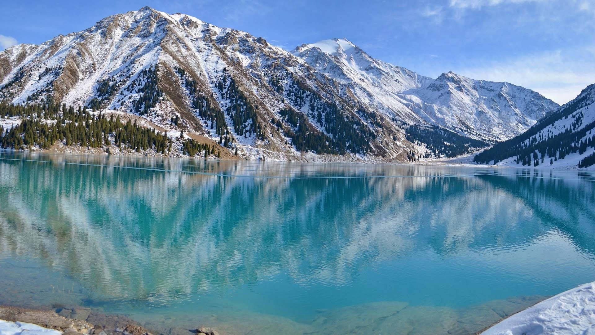 Crystal Clear Big Almaty Lake Background