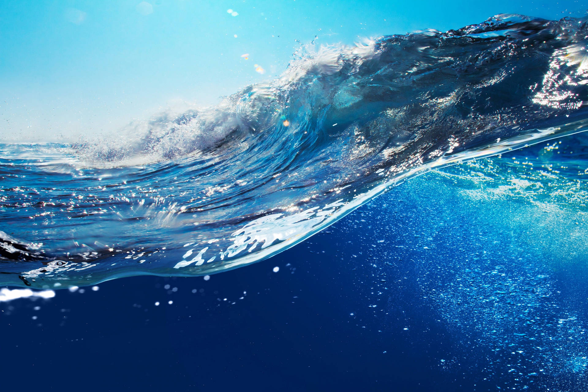 Crystal Clear Blue Wave Background